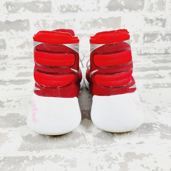 Nike Hyperdunk Red White Logo Lace Up High Top Athletic Basketball Sneakers D170 - Picture 6 of 13